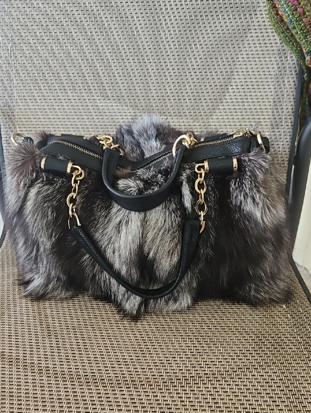Real Fox Fur Handbag, Real Fur Bag, Fox Fur Purse